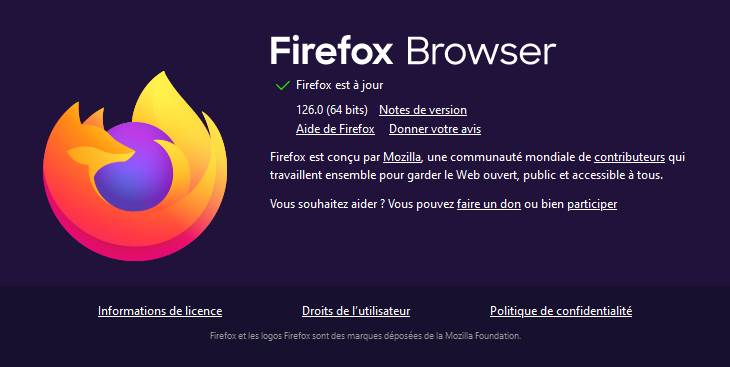 À propos Firefox 126