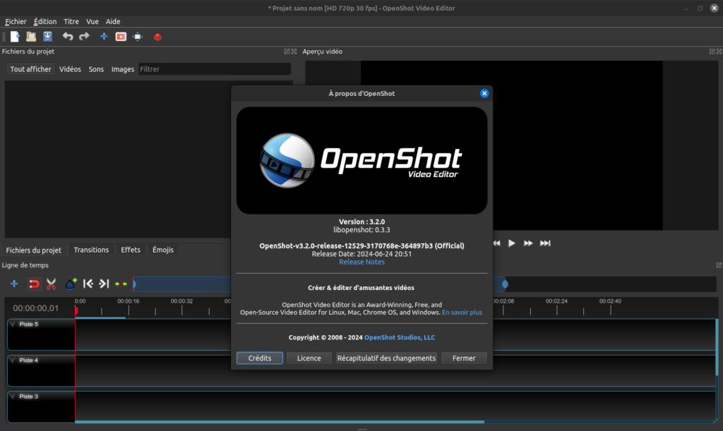 À propos OpenShot 3.2