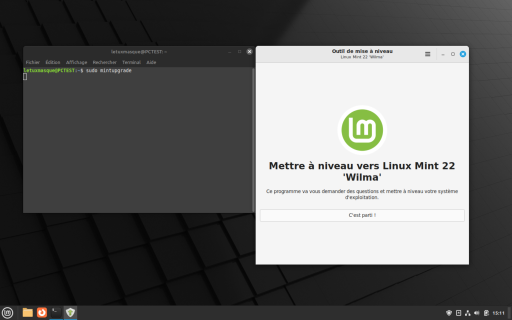 Mettre à niveau vers Linux Mint 22 - terminal et mintupgrade