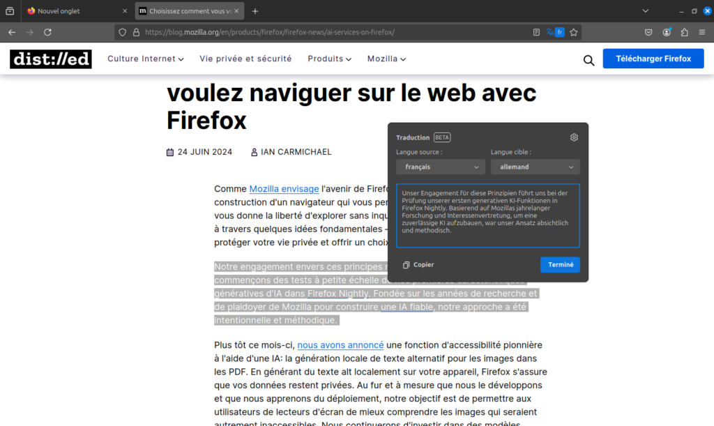 Firefox 130 - traduction